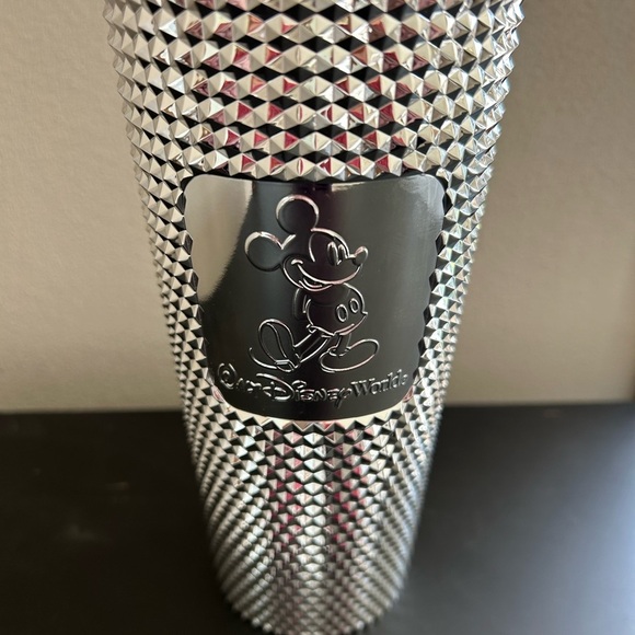 Starbucks Mickey Mouse Disney 100 Walt Disney World Silver Textured Tumbler NWT - Picture 2 of 7